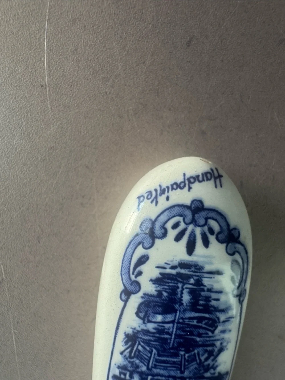 Vintage Henri Willig  Blue and White Ceramic-Handle Cheese Grater